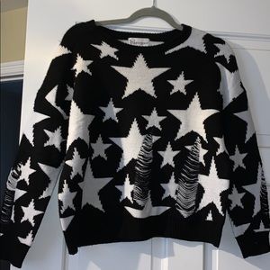COTTON EMPORIUM DISTRESSED STAR SWEATER